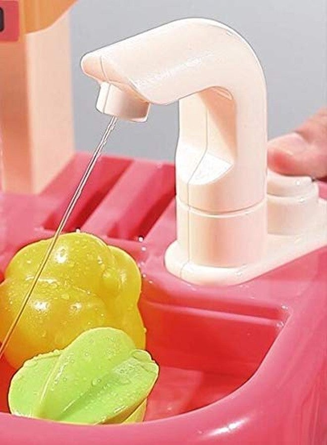 Fezeedi Plastic New Kitchen Set Lights & Sounds Play Sink with Running Water Dessert Shelf Toy Accessories Kitchen Set for Kids (42 Pcs_Multi) - Image 4